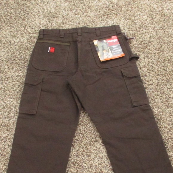 Wrangler Riggs Pants Men's 34x32 Brown Ranger Cargo Ripstop Relaxed Work Wear - Picture 4 of 10